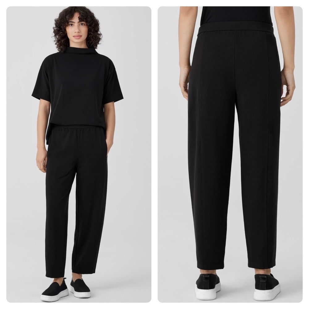 Eileen Fisher Sz XXS Organic Cotton Stretch Lantern Pants Lounge Elastic Waist